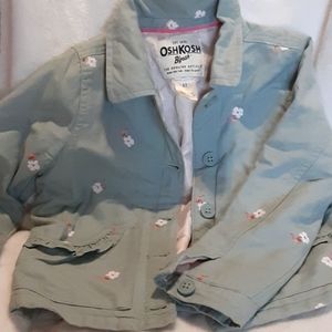Oshkosh girls green floral jacket 3t.
